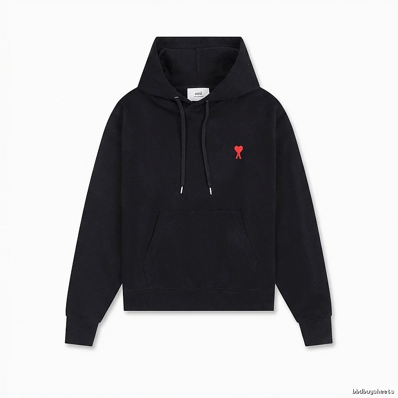 AMI Love Embroidery Trendy Brand Black Sweatshirt