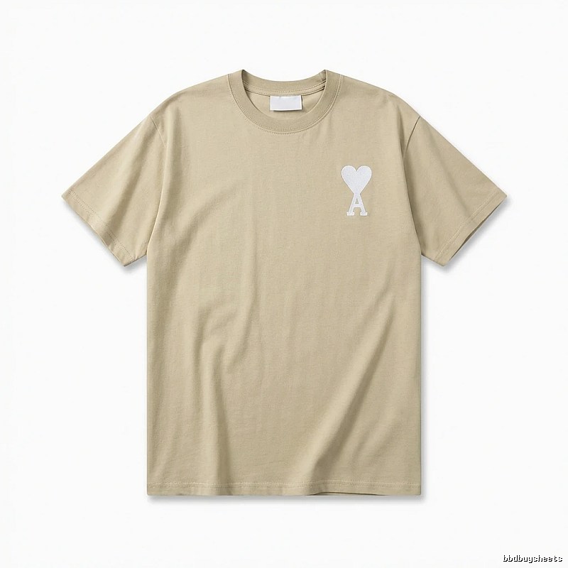 AMI minimalist style beige T-shirt