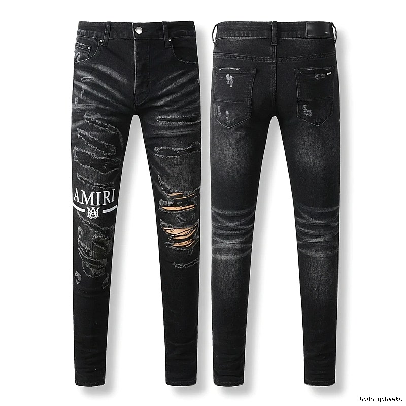 AMI Ripped Trendy Brand Black Jeans