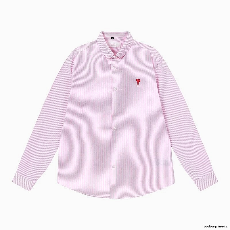 AMI Stripe Minimalist Style Pink Shirt