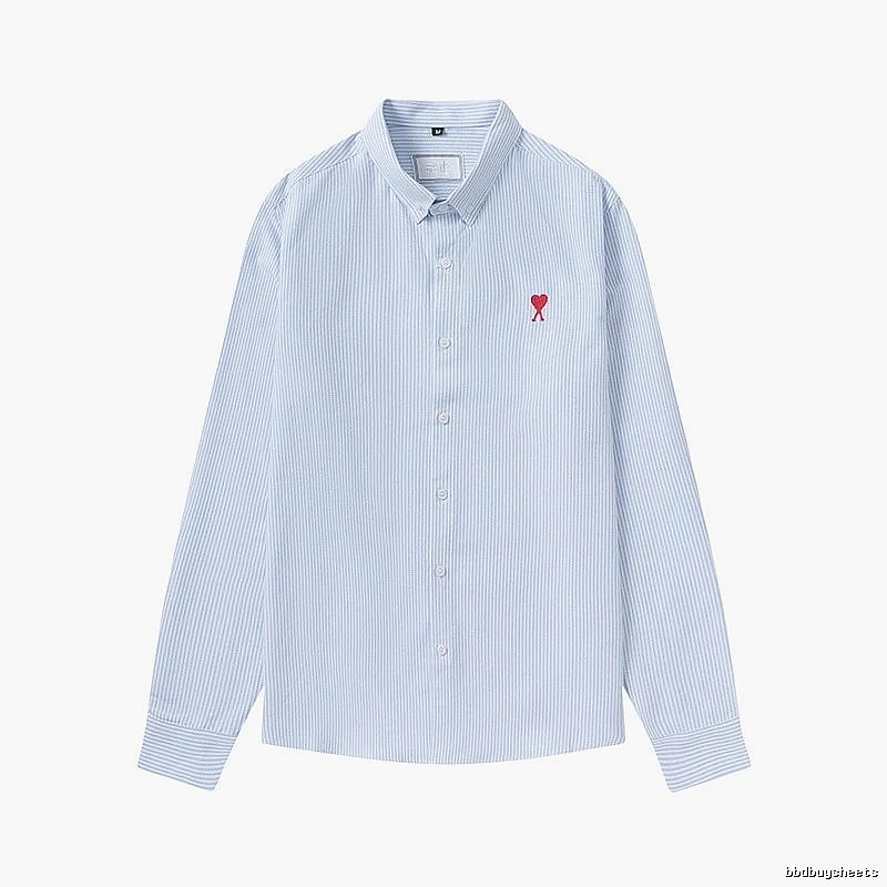 AMI striped minimalist style blue shirt