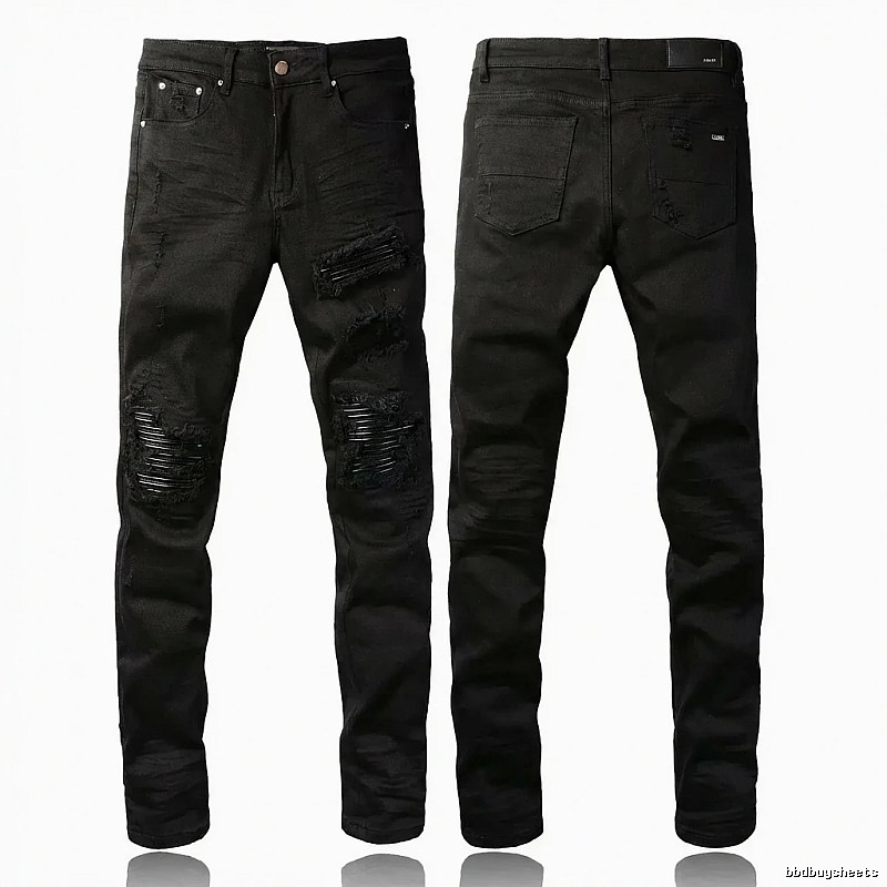 AMI Trendy Black Pants with Holes