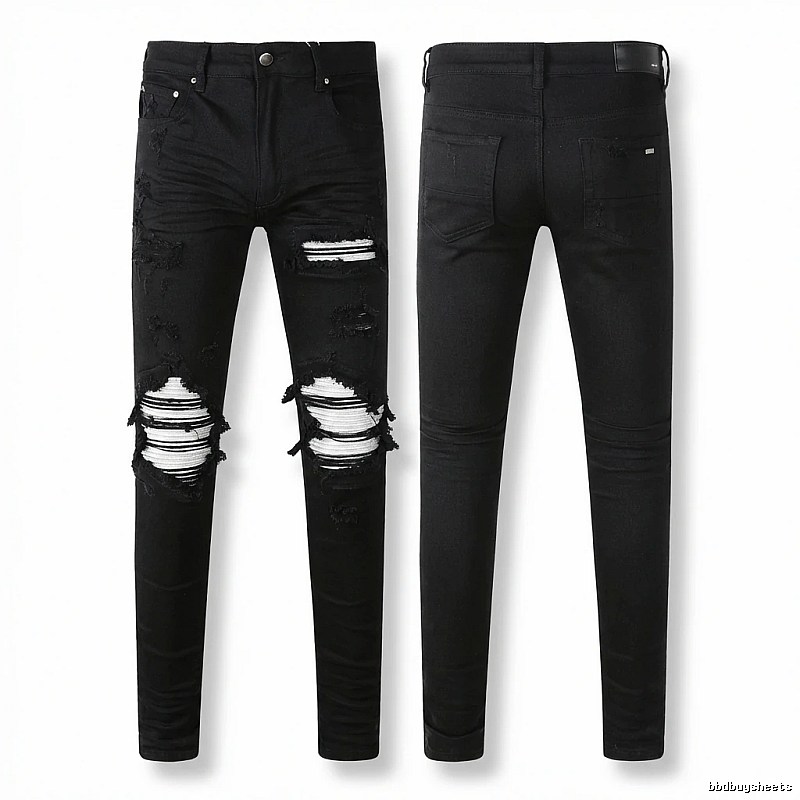 AMI trendy brand black jeans with holes