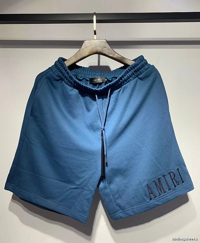 AMIRI Embroidered Casual Style Blue Shorts