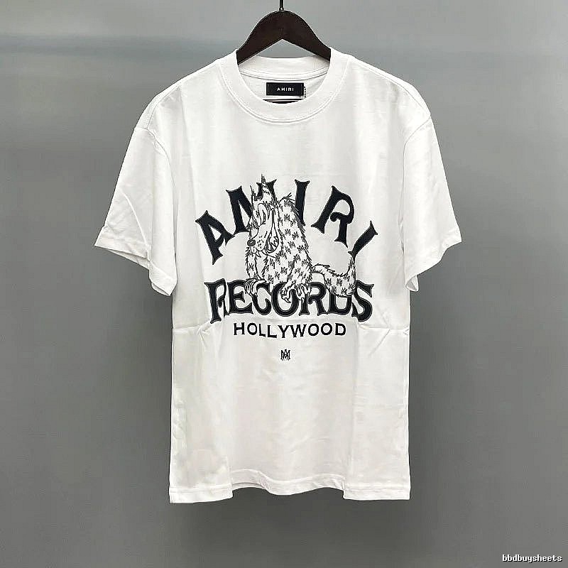 Amiri Letter Graphic White Records Graphic T-Shirt Daily Styling
