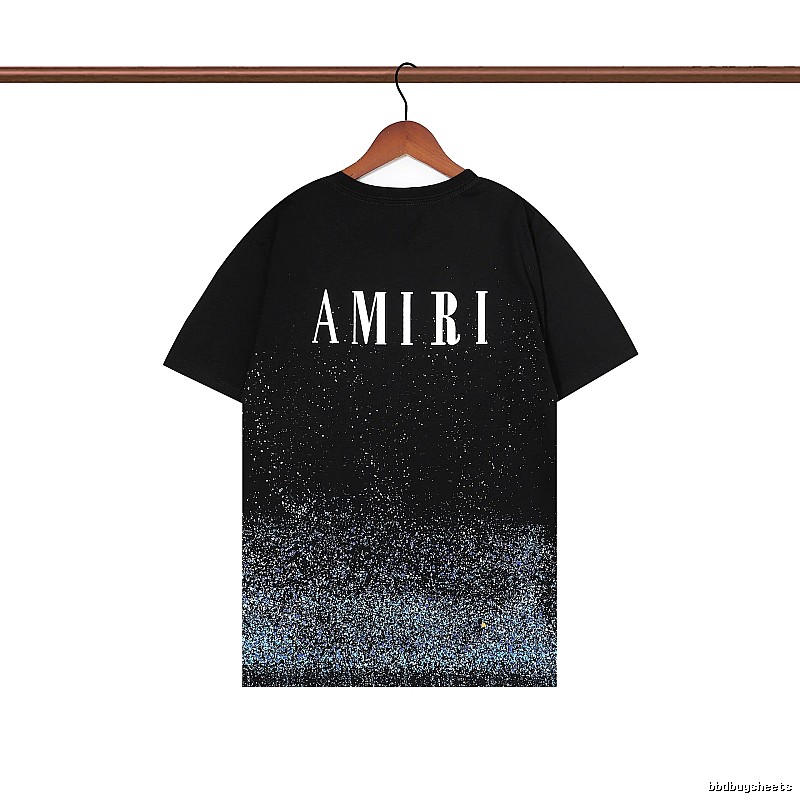 Amiri Premium Style Graphic T-shirt White Blue Amiri for Resort Outfits