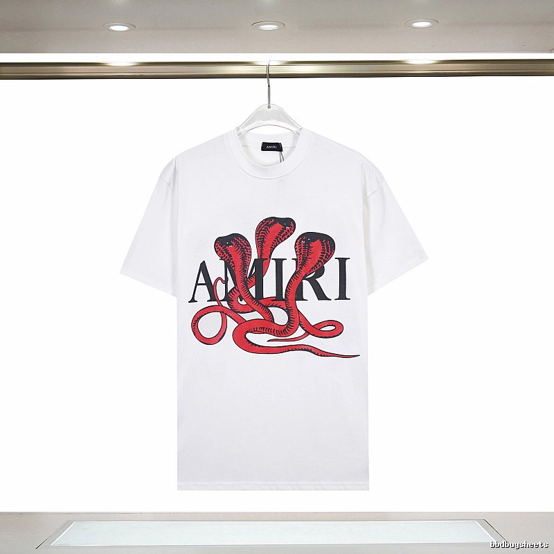 Amiri Travel Graphic T-shirt White Blue Amiri with Modern Look