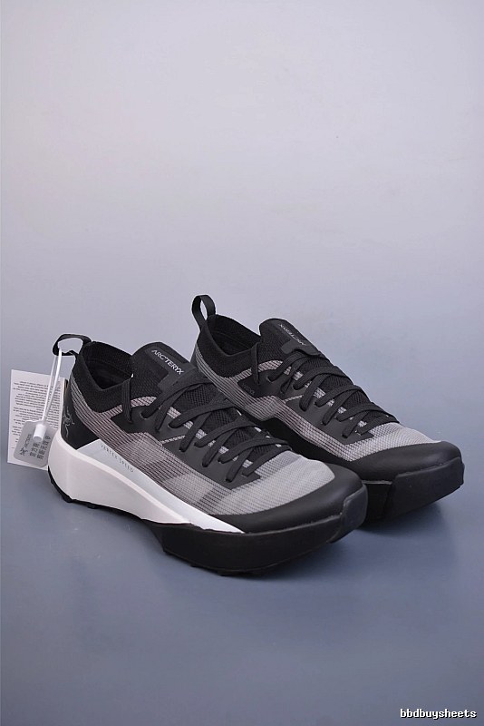 Arc'teryx Black, Gray and White Knit Trail Sneakers with Technical Upper