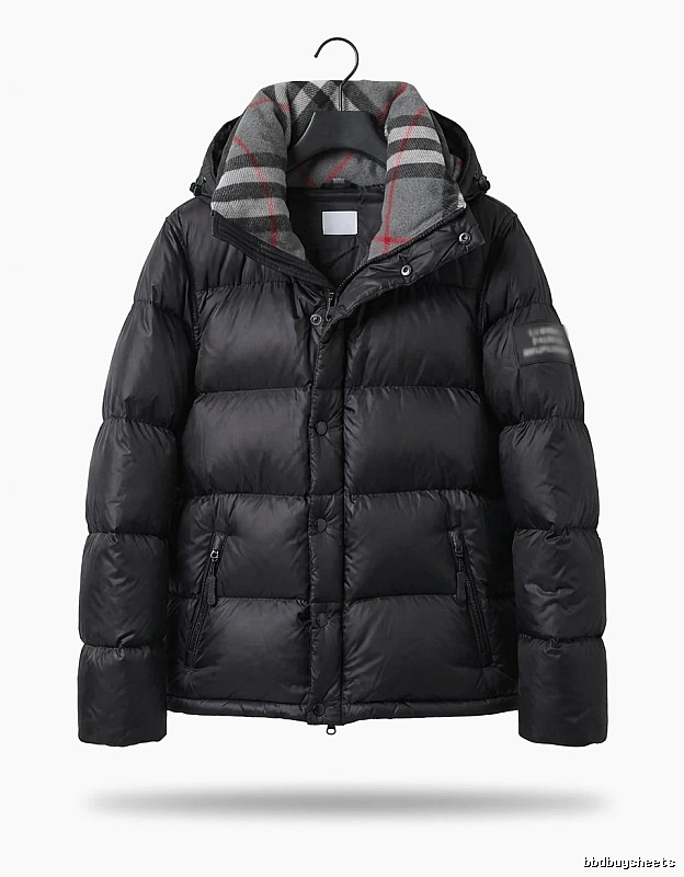 Balenciaga checkered style black down jacket