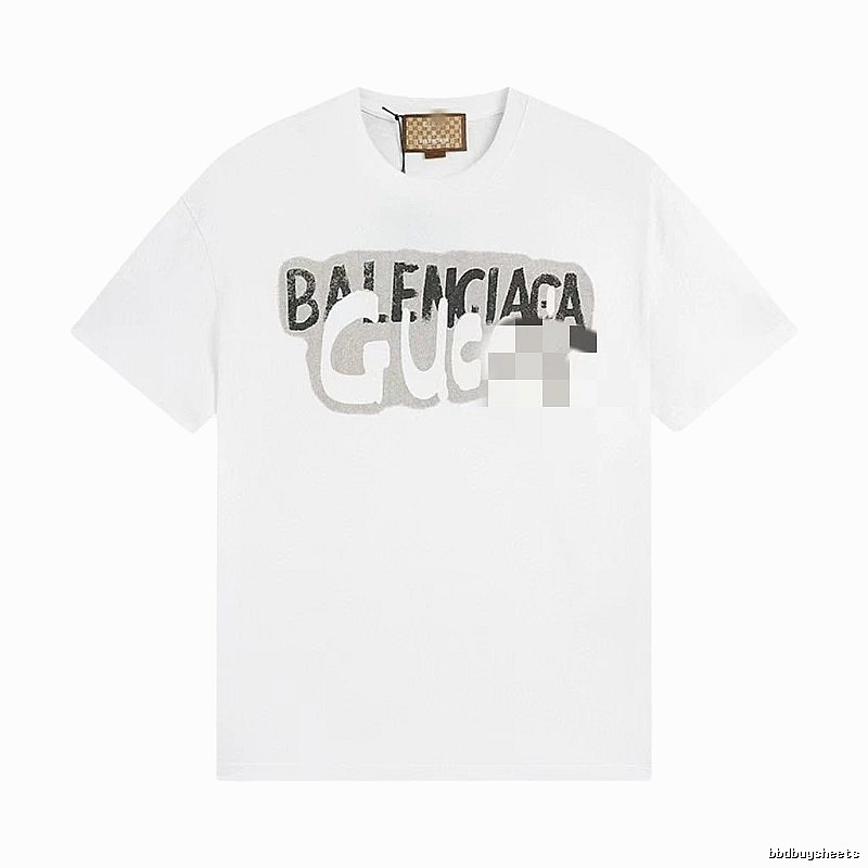 Balenciaga Co-branded Graffiti-style White T-Shirt