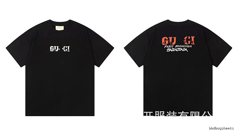 Balenciaga Co-branded Street Style Printed Black T-Shirt