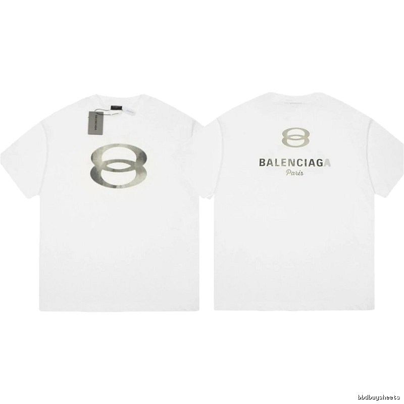 Balenciaga Double 8 Print Street Style White T-Shirt