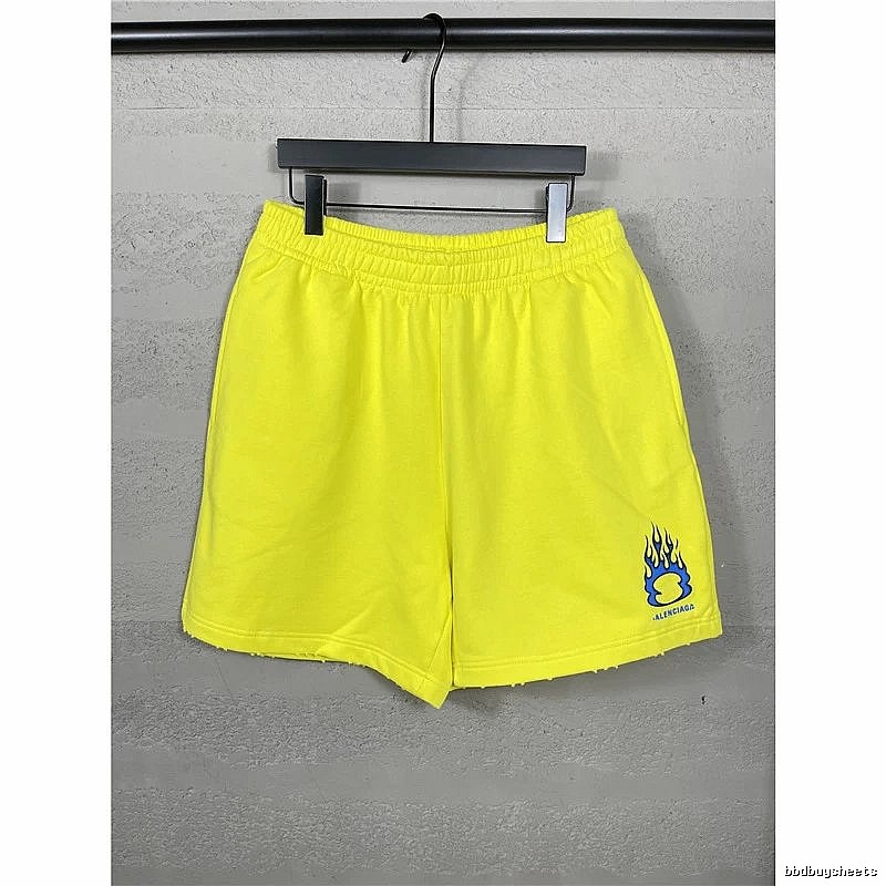 Balenciaga Flame Style Yellow Shorts