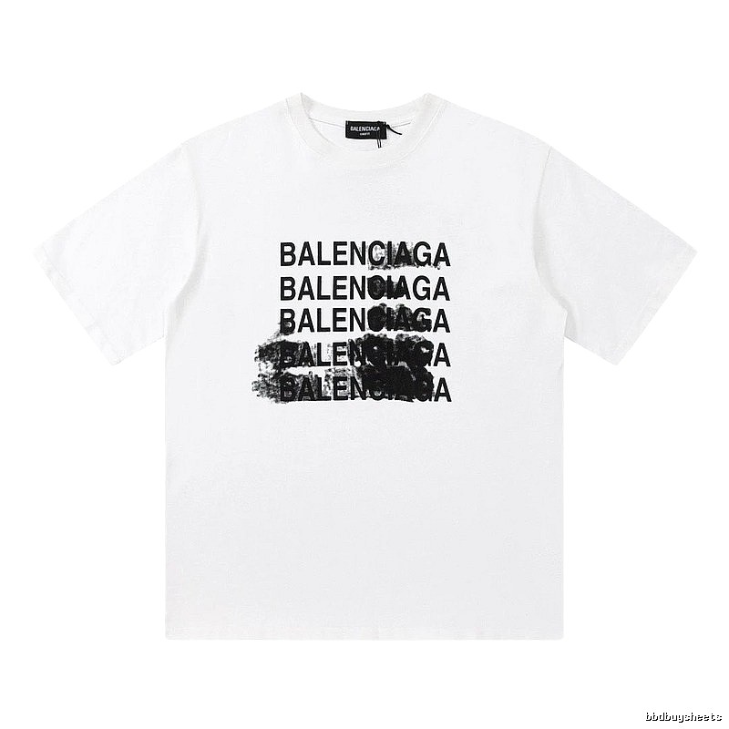 Balenciaga Graffiti Trendy Style White Short-sleeve T-shirt