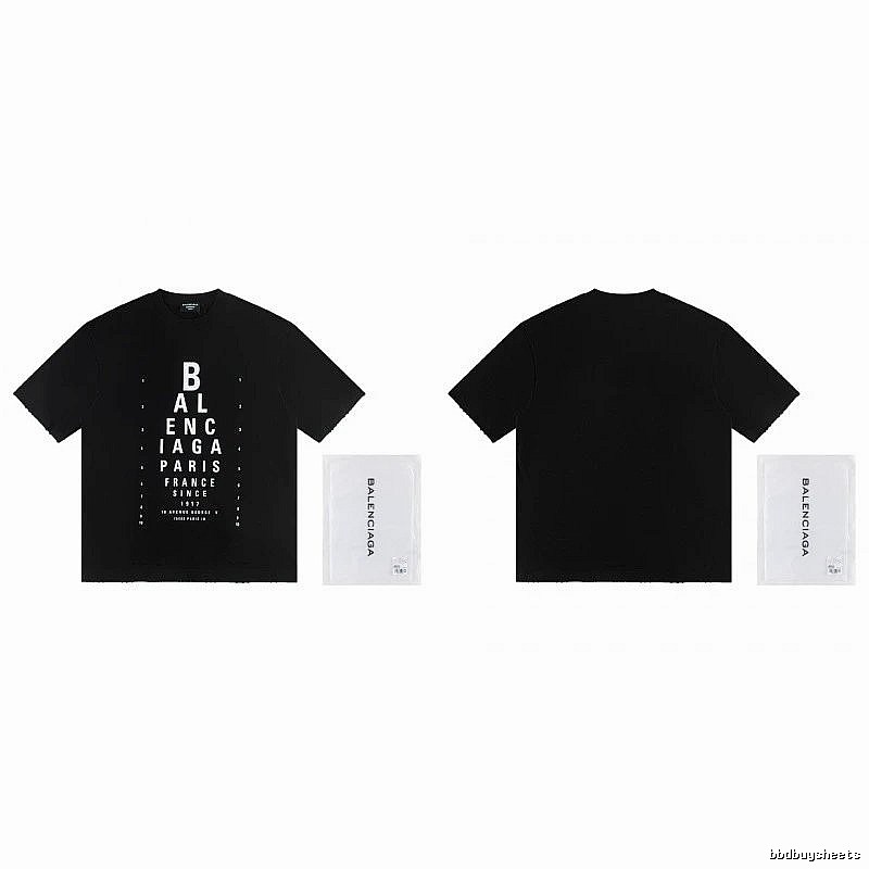 Balenciaga Letter Print Street Style Black T-Shirt