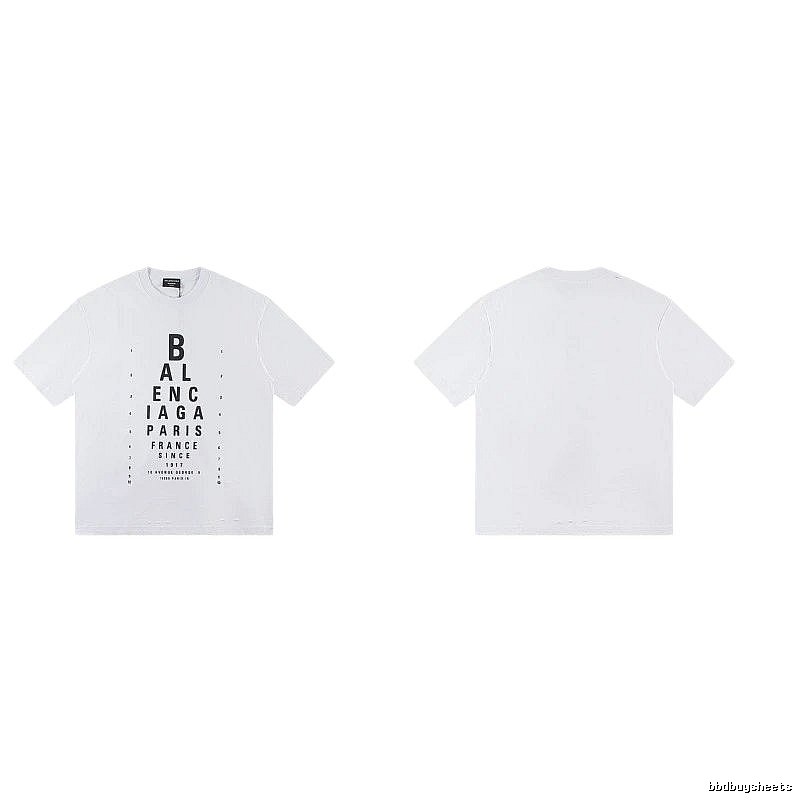 Balenciaga Letter Print Street Style White T-Shirt