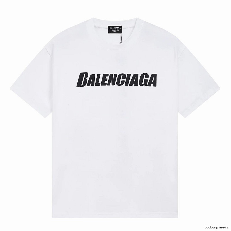 Balenciaga Letter Print Trendy White T-Shirt