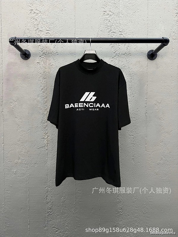 Balenciaga letter-style black T-shirt