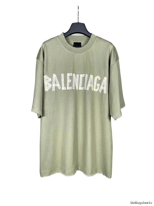 Balenciaga letter-style olive green T-shirt