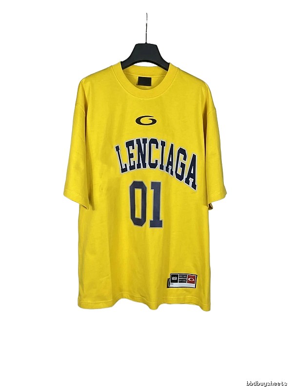 Balenciaga letter-style yellow T-shirt