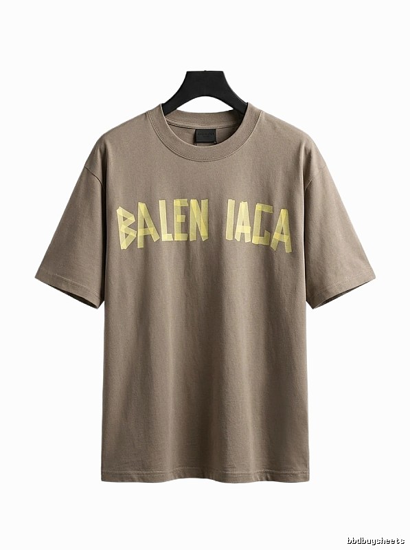 Balenciaga letter trendy brand khaki T-shirt