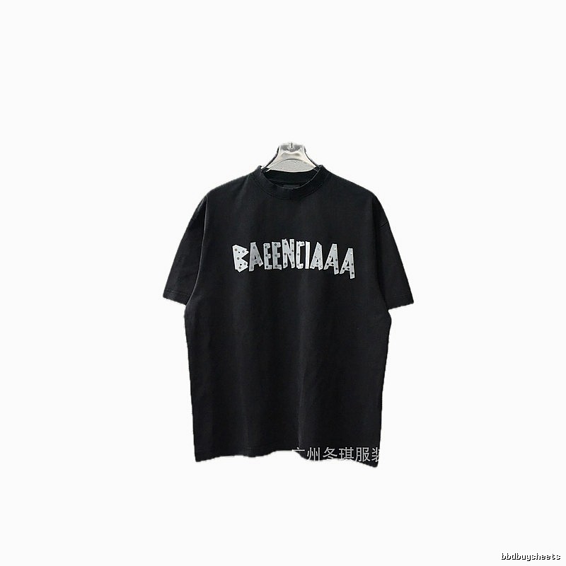 Balenciaga Letter Trendy Cool Black T-shirt