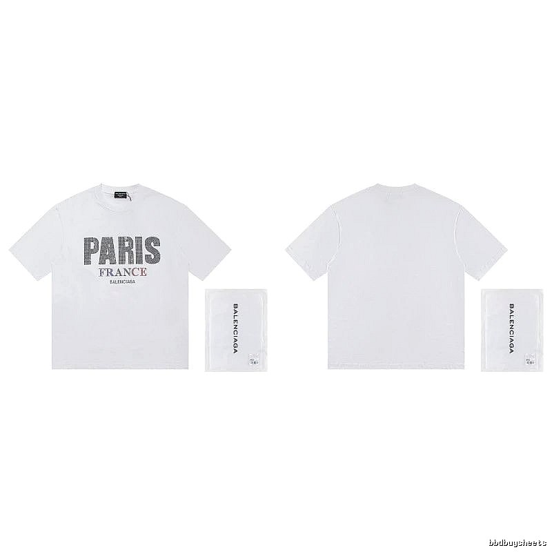 Balenciaga Paris Collection Minimalist Style White T-Shirt