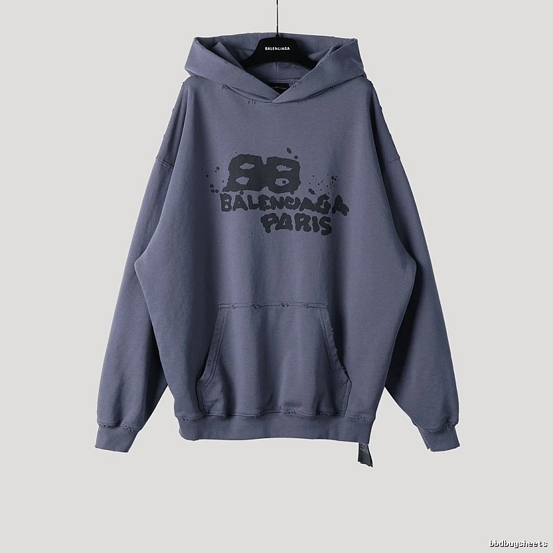 Balenciaga retro-style grey hoodie