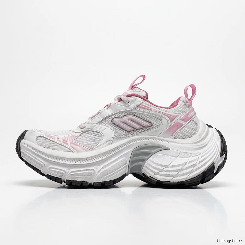 Balenciaga retro-style pink and white sports shoes