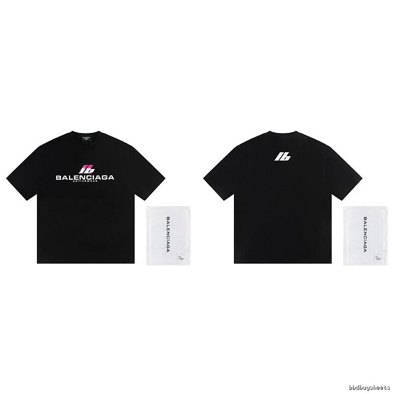 Balenciaga Sport Collection Edgy Cool Style Black Short-sleeve T-shirt