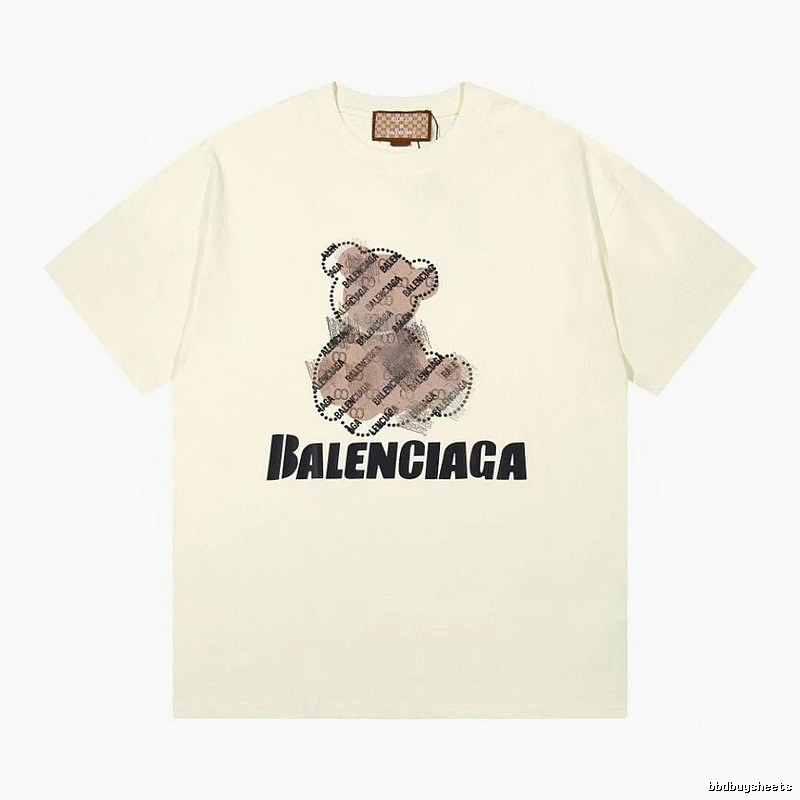 Balenciaga Trendy Off-white T-shirt with Bear Print