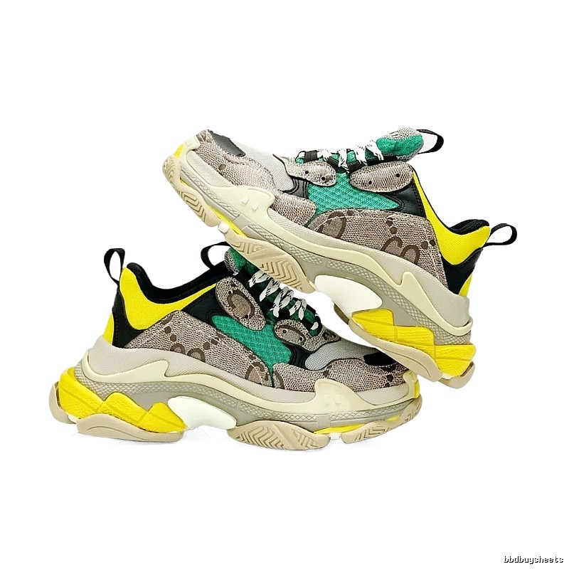 Balenciaga Triple S color-blocking style.