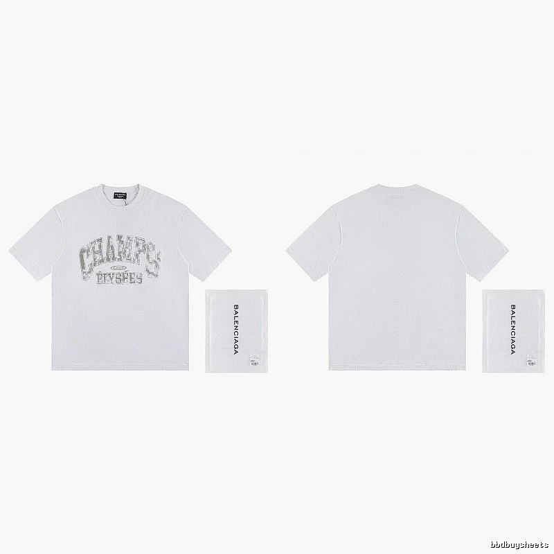 Balenciaga Vintage Distressed Lettering White T-Shirt