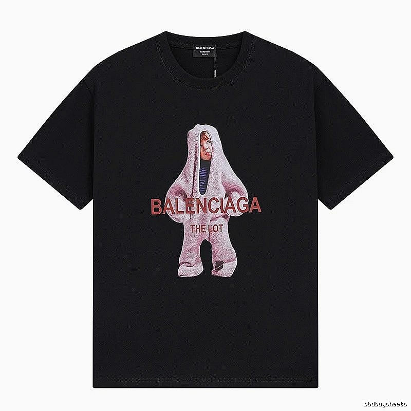 Balenciaga's childlike black T-shirt.