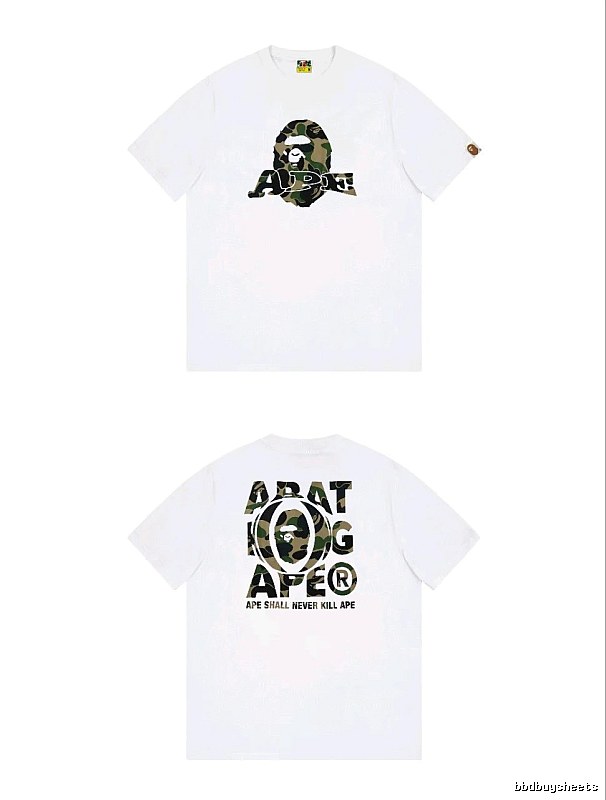 Bape Ape Head Camouflage Style White T-shirt