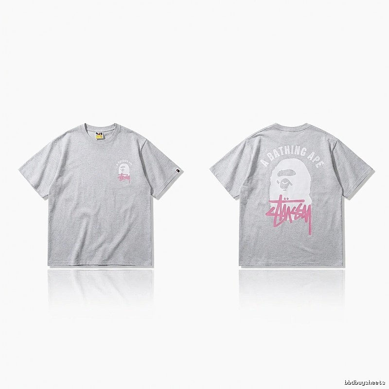Bape Ape Head Trendy and Cool Style Gray T-shirt