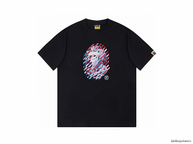Bape camouflage style black T-shirt