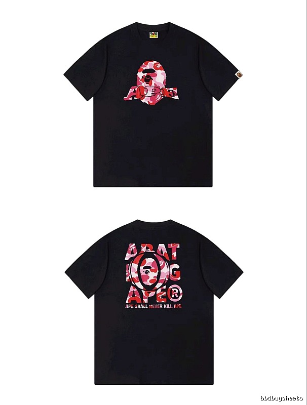 Bape camouflage-style black T-shirt