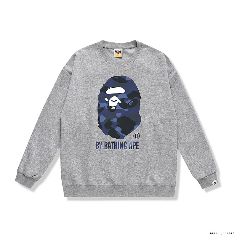 Bape camouflage-style gray sweatshirt