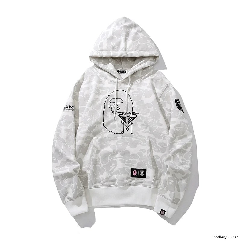Bape camouflage style white hoodie