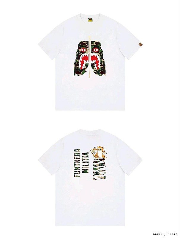 Bape camouflage-style white T-shirt
