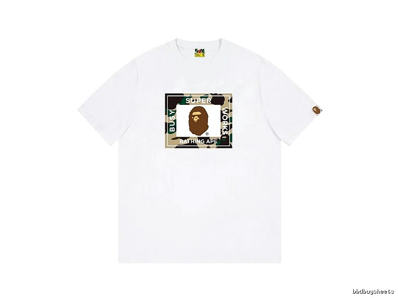 Bape camouflage-style white T-shirt