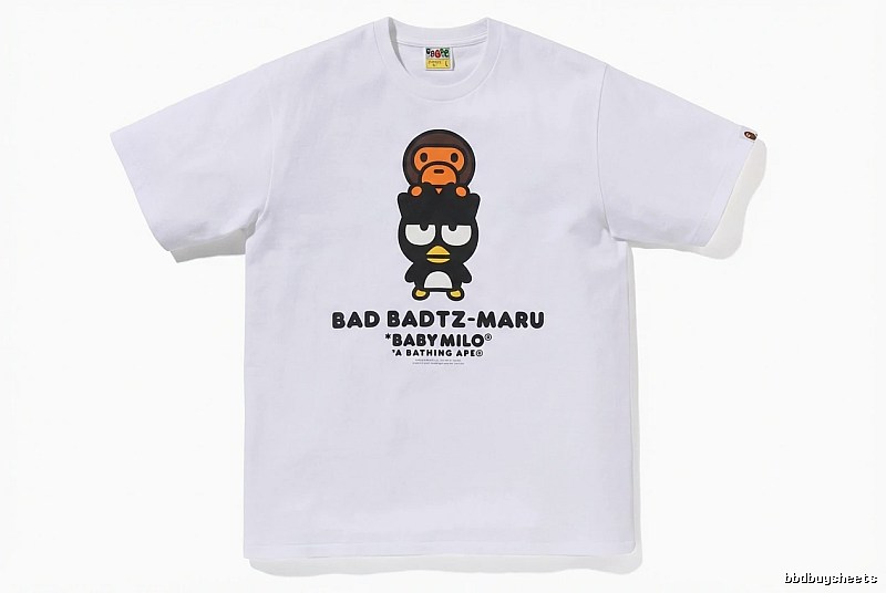 Bape cartoon - printed white T - shirt