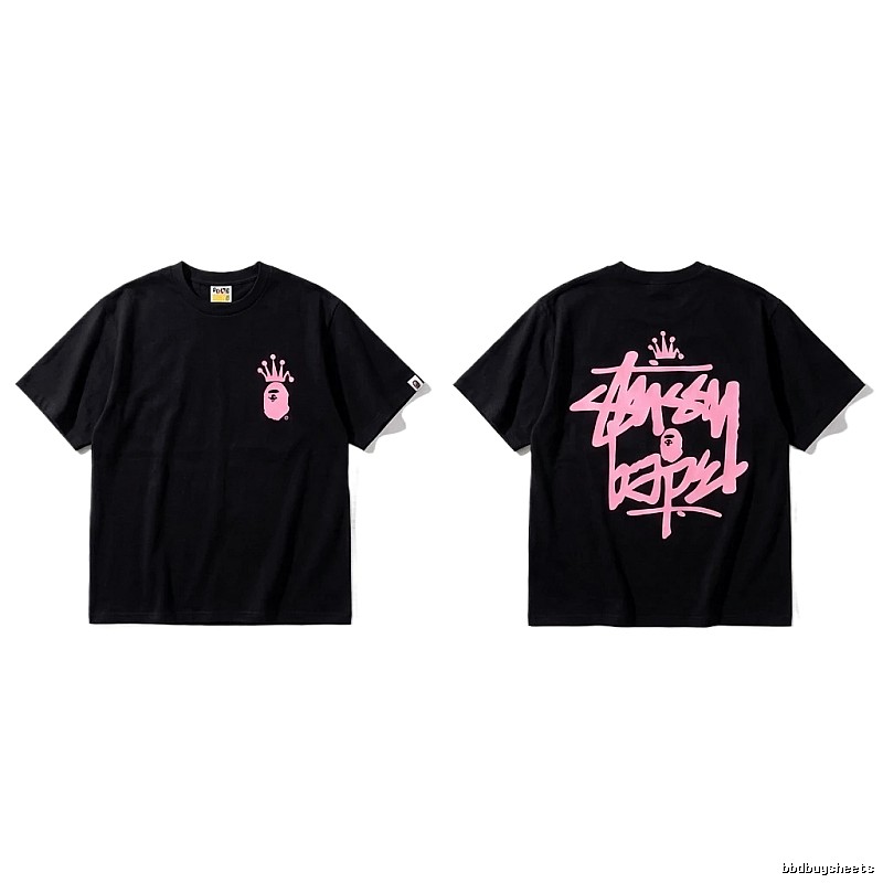Bape Crown Graffiti Style Black T-shirt