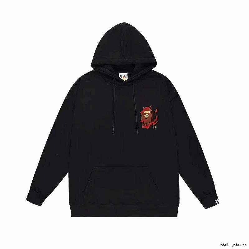 Bape Flame Wind Black Hoodie