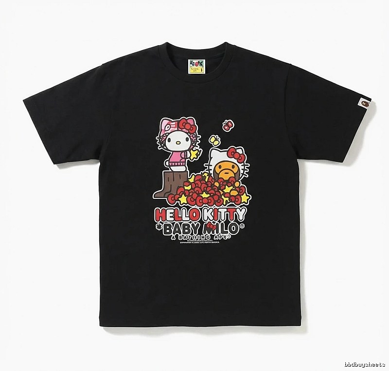 Bape Hello Kitty Co-branded Black T-shirt