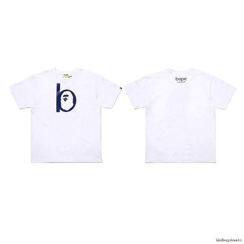 Bape letter trendy white T-shirt