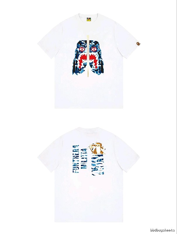 Bape Shark Print White T-shirt