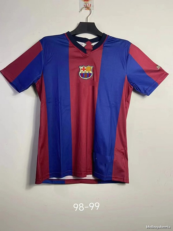 Barcelona Relaxed Retro soccer jersey Blue Red Barcelona with Designer-Inspired Detail