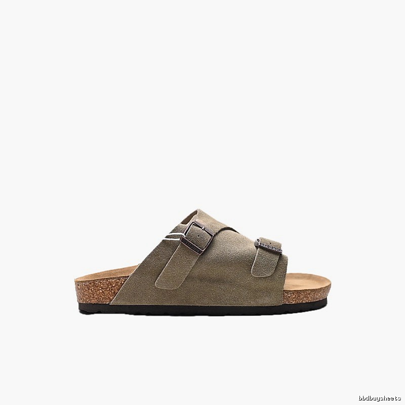 BIRKENSTOCK Cork Vintage Style Khaki Slide Sandals